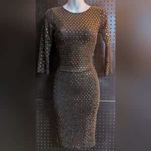 Black and Gold sequin dress